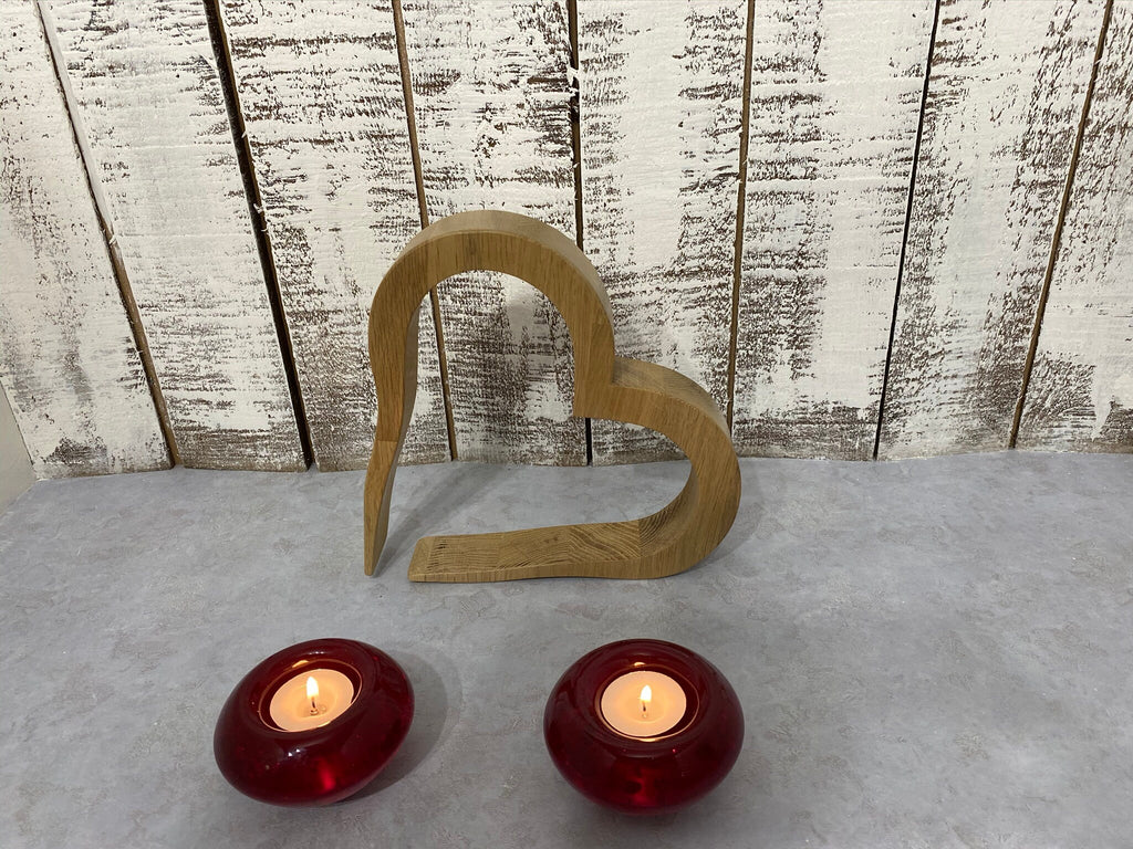 Scottish Oak Hollow Heart Ornament: Contemporary Wood Decor