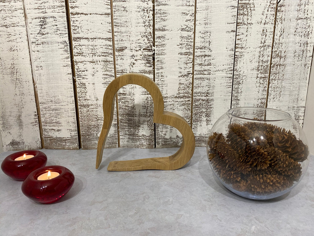 Scottish Oak Hollow Heart Ornament: Contemporary Wood Decor