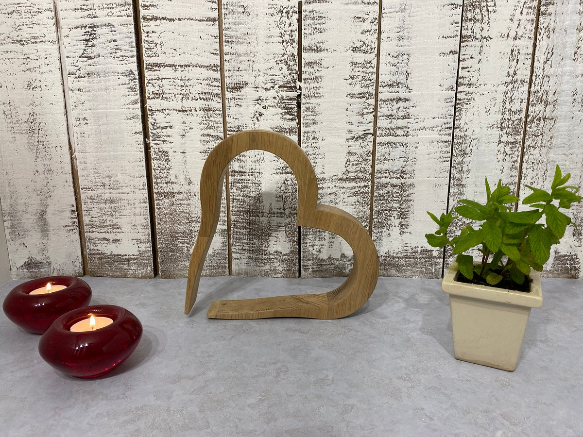 Scottish Oak Hollow Heart Ornament: Contemporary Wood Decor