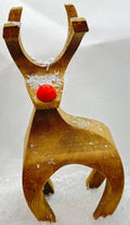 Wooden Rudolf Reindeer: Christmas Display Decor