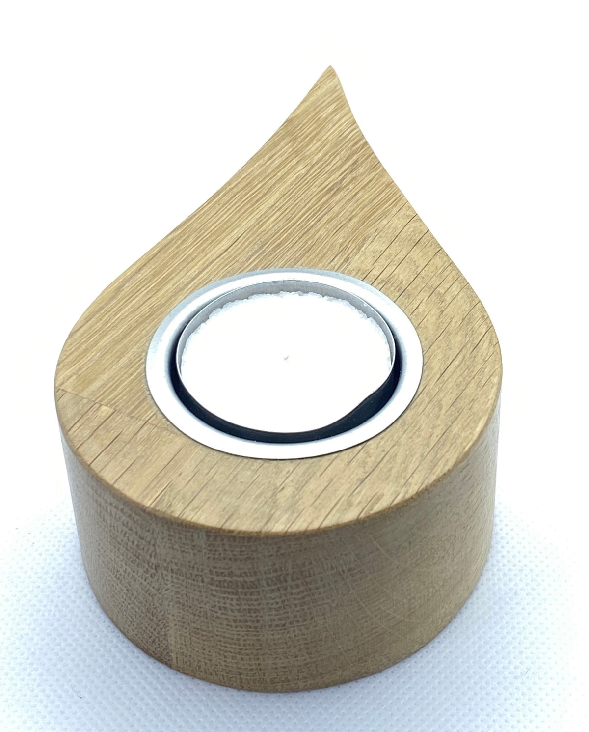 Teardrop Wooden Tea Light Candle Holder – Handmade Rustic Home Décor, Cosy Candle Stand, Unique Gift, Natural Wood Ornament